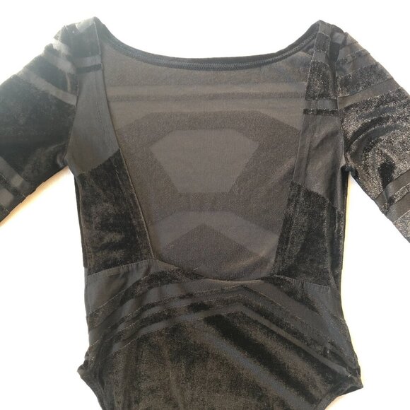 Rare Nasty Gal sheer and velvet  open back sexy bodysuit top - Picture 10 of 16